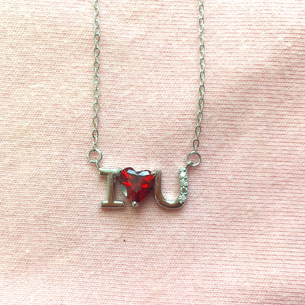 925 silver necklace, I LOVE YOU !